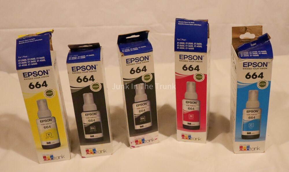 bundle 5 Epson 664 EcoTank printer ink refill
